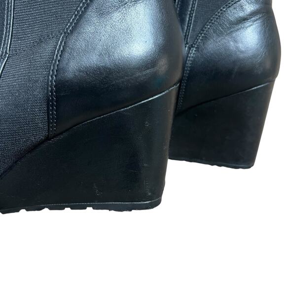 Clarks Artisan 16731 Black Leather Zip Up Wedge Ankle Boot Booties 8.5 - Picture 5 of 13